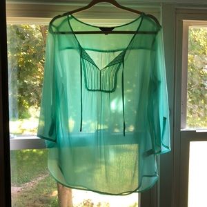 Express chiffon sea foam green blouse